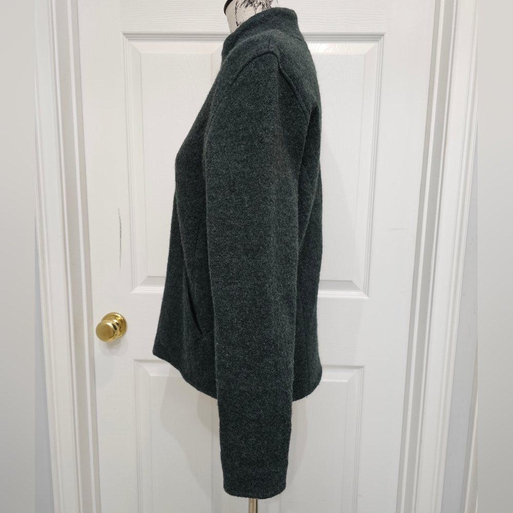 Talbots Green Cardigan with Full-Zip Design and Soft Texture - Picture 3 of 11